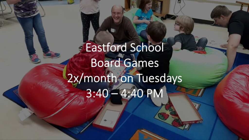 Board Games 2x/mo on Tuesdays from 3:40-4:40pm