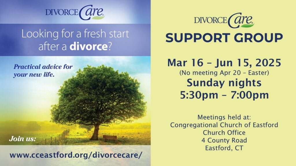 DivorceCare Mar 16 - Jun 15, 2025 (No meeting Apr 20 - Easter), Sunday nights 5:30 - 7:00 pm